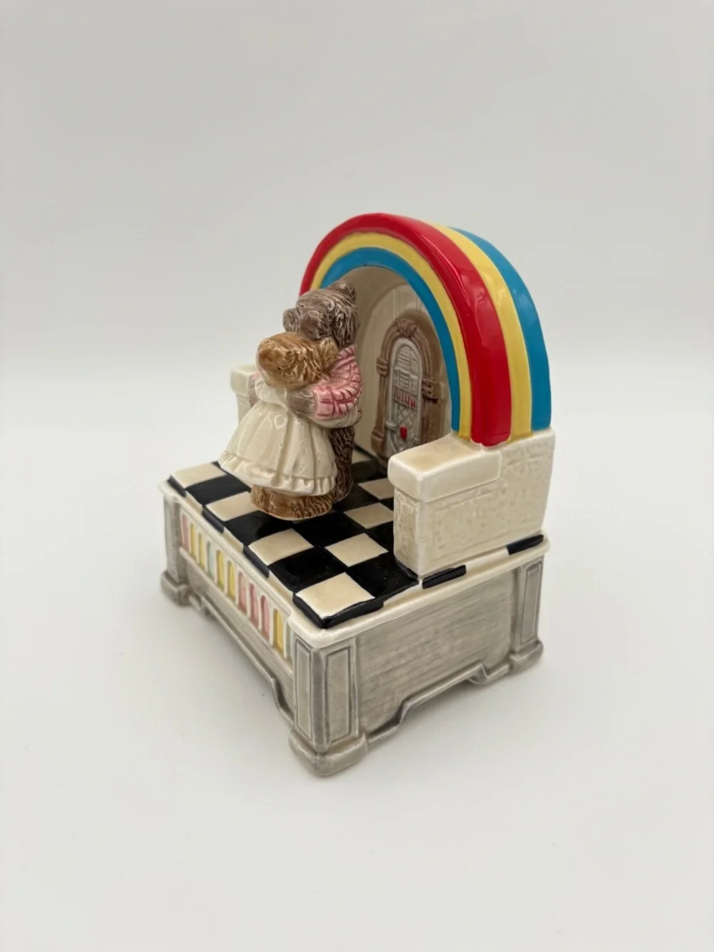 Vintage Otagiri Japan Teddy Bear Music Box Dancing Bears Diner - Picture 9 of 16
